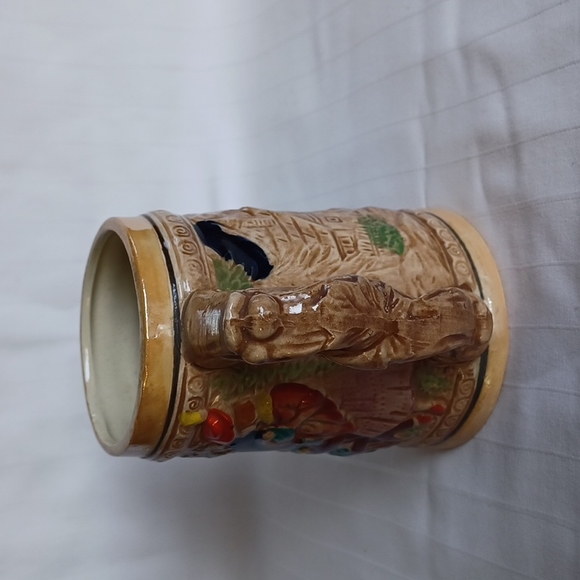 Vintage German Style Beer Stein/Mug w/Dining Scene - Picture 3 of 6